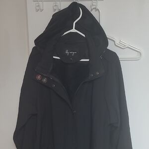 Lily Morgan Black Hooded Trench Coat